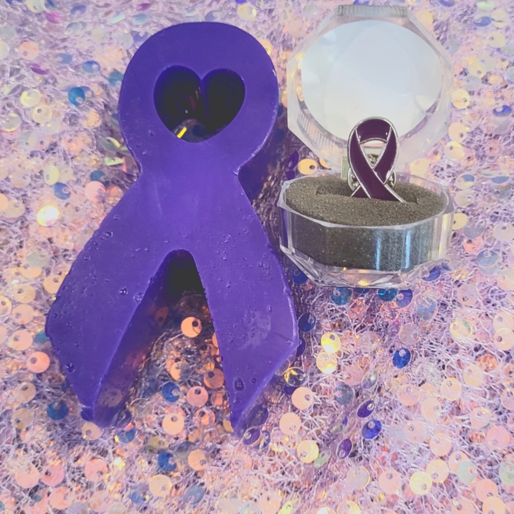 ✨️Last Chance✨️🫧 Unisex Purple Awareness Ribbon Handcrafted Soap and Ring Set🎵